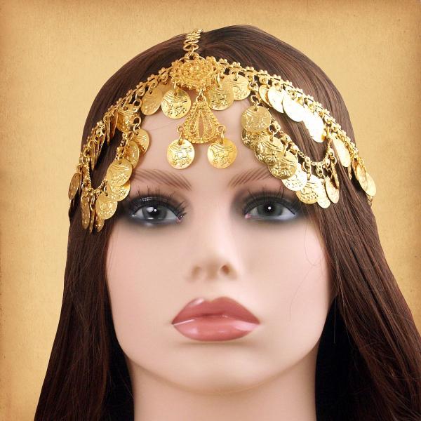 Gold Coin Fantasy Headpiece - TIK-142-G