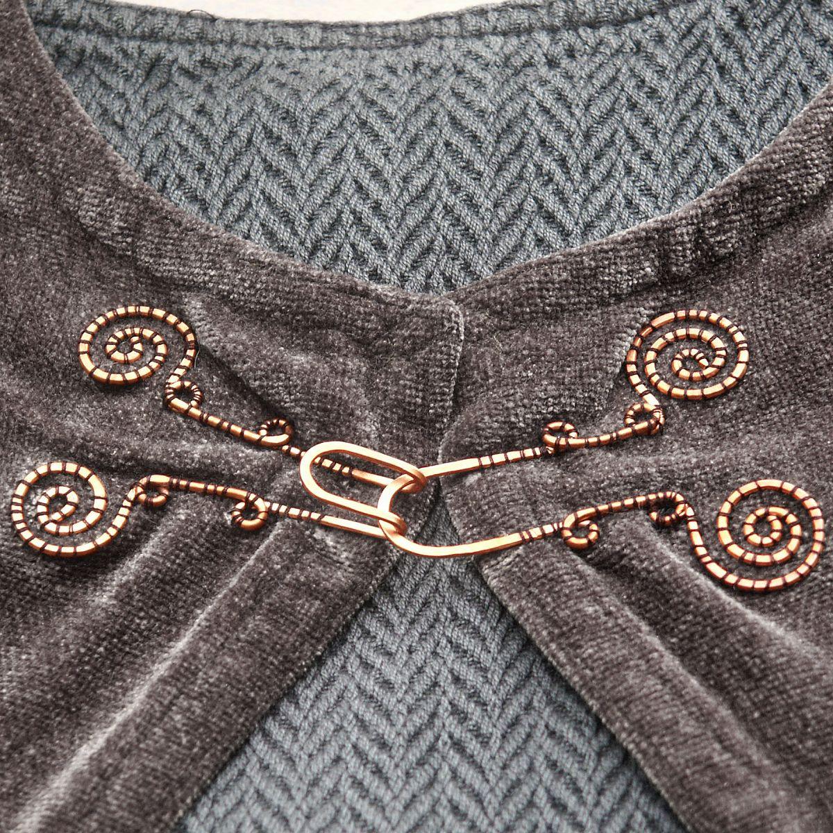 Pewter Grey Velvet Half Circle Cloak - CLK-059 picture