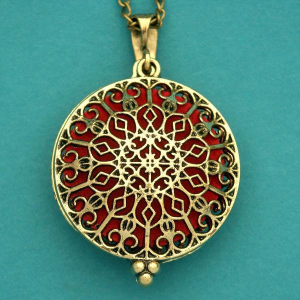 Rose Window Aromatherapy Locket - Bronze Tone - *Clearance* - PBM-AT5-B picture