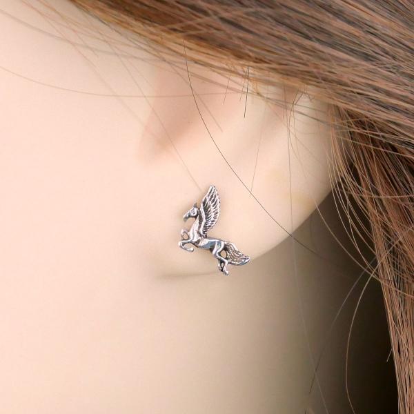 Silver Pegasus Post Earrings - ESS-160 picture