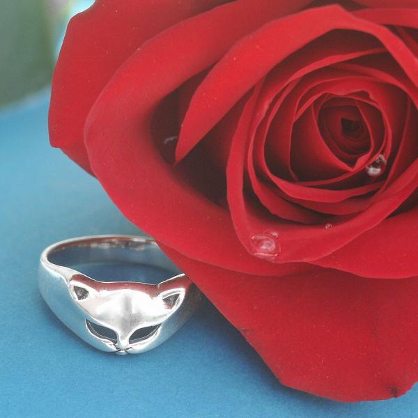 Silver Cat Face Ring - RSS-439 picture