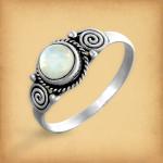 Silver Moonstone Spirals Ring - RSS-516