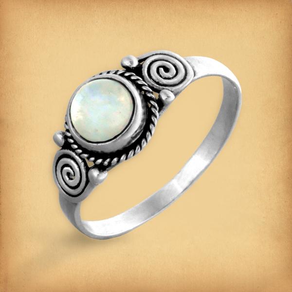Silver Moonstone Spirals Ring - RSS-516