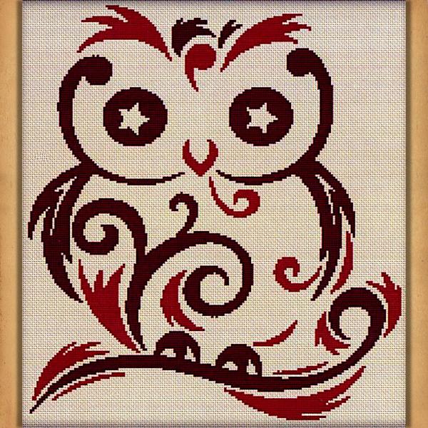 Starry Eyed Owl Cross Stitch Pattern - SIX-023 picture