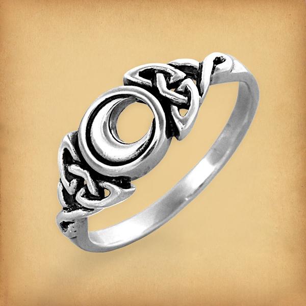 Silver Celtic Moon Ring - RSS-206 picture