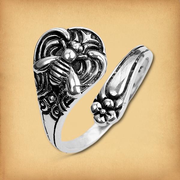 Silver Honeybee Spoon Ring - RSS-2346