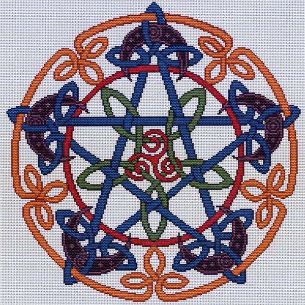 Celtic Pentacle Moon Cross Stitch Pattern - SIA-005 picture