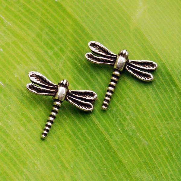 Silver Dragonfly Stud Earrings - ESS-1589 picture