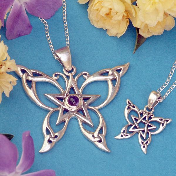 Silver Petite Celtic Butterfly Pendant - PSS-610 picture