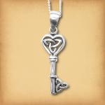 Silver Celtic Key Pendant - PSS-9390