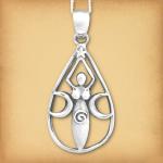 Silver Teardrop Goddess Pendant - PSS-G230