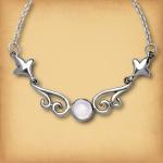 Silver Moonstone Scroll Necklace - NEC-152