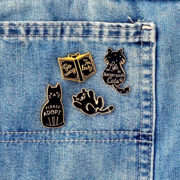 "Better With Cats" Enamel Pin - PIN-130 picture