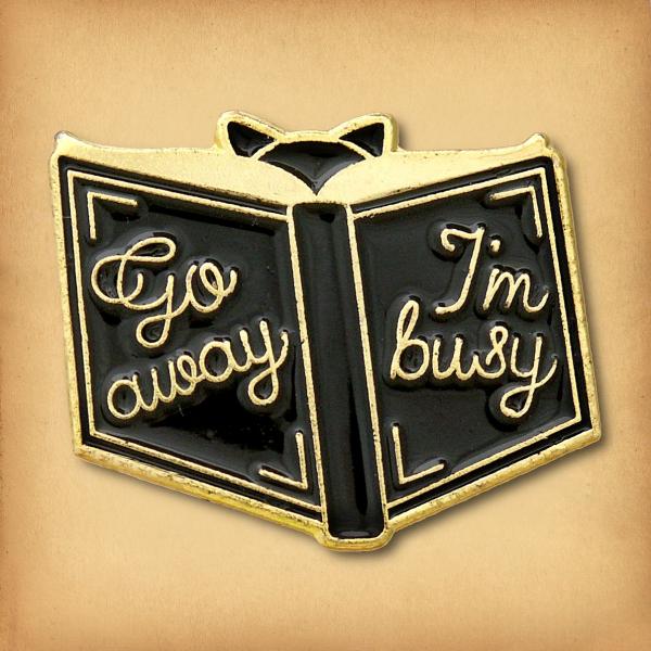 "Go Away I'm Busy" Enamel Pin - PIN-044 picture