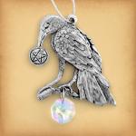 Raven and Pentacle Pewter Suncatcher - PEW-6066