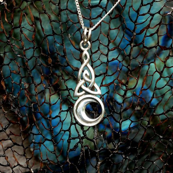 Silver Celtic Moon Pendant - PSS-206 picture