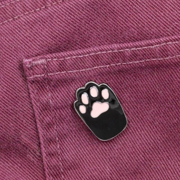 Black Cat's Paw Enamel Pin - PIN-124 picture