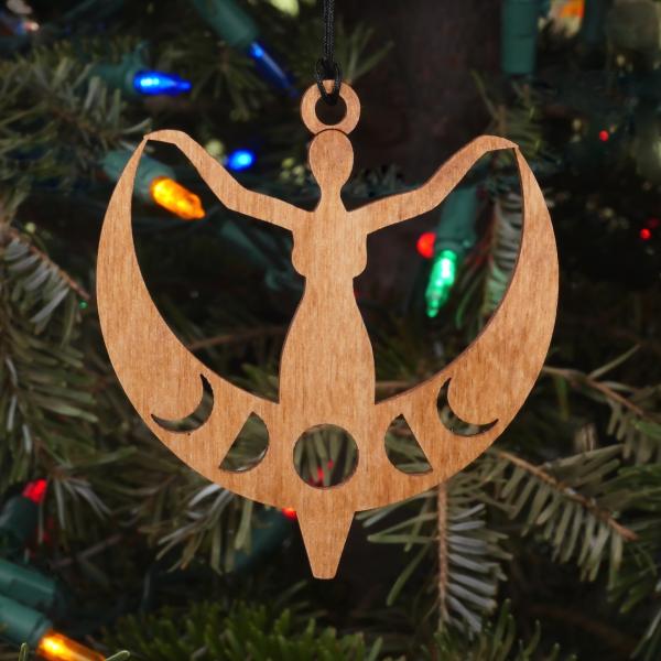 Moon Goddess Wooden Yule Ornament - ORN-D02
