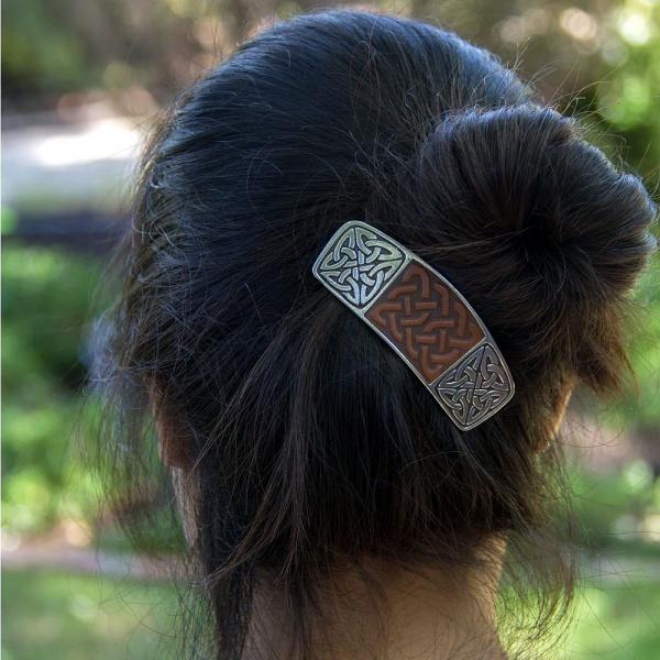 Leather Celtic Barrette - HAR-PB09 picture