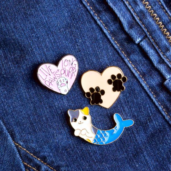 Mermaid Cat Enamel Pin - PIN-104 picture