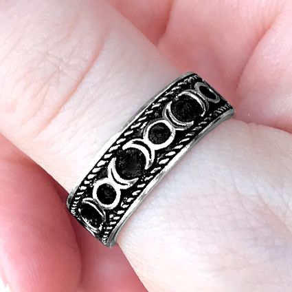 Silver Triple Moon Ring - RSS-278 picture