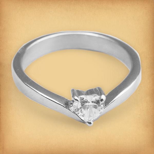 Stainless Steel Sweetheart Solitaire Ring - RST-5341 picture