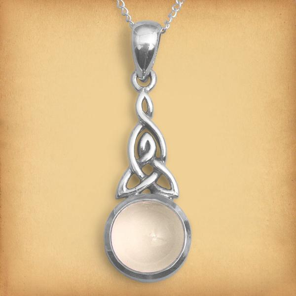 Silver Celtic Moonstone Pendant - PSS-306