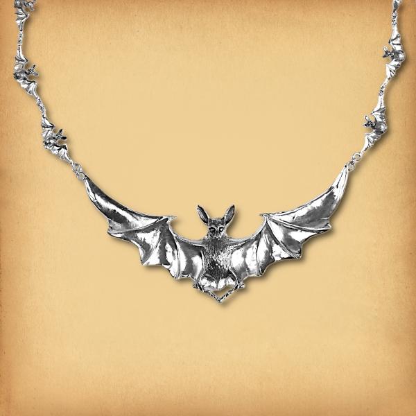 Silver Bat Necklace - NEC-G200