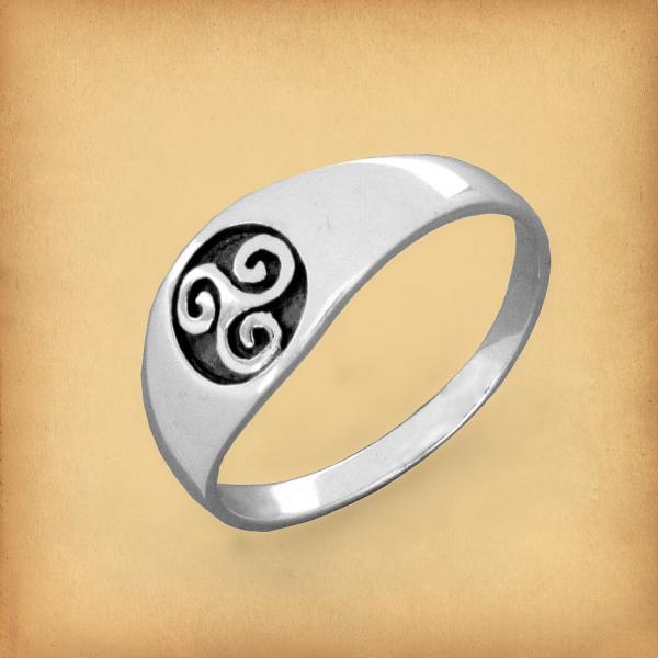 Silver Triskele Signet Ring - RSS-117