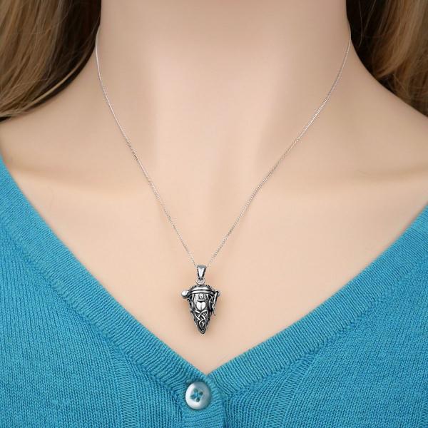 Silver Conical Heart Locket - PSS-9366 picture