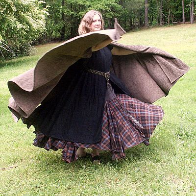 Charcoal Grey Full Circle Cloak with Pockets - CLK-092 picture