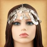 Silver Coin Fantasy Headpiece - TIK-142-S