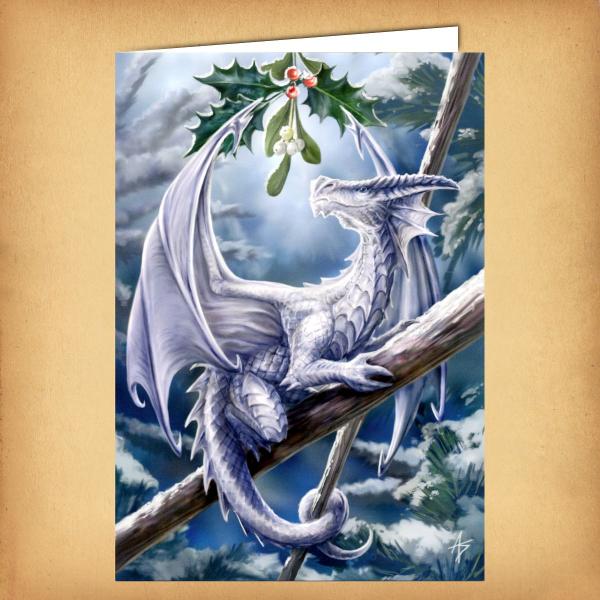 Snow Dragon Yule Card - CRD-AN11 picture