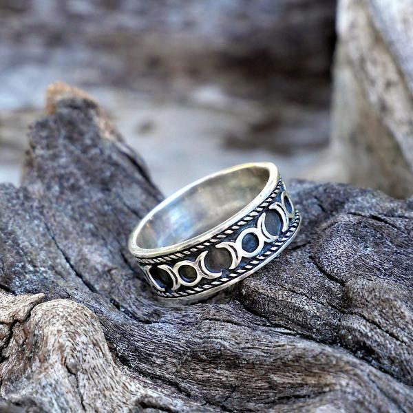 Silver Triple Moon Ring - RSS-278 picture