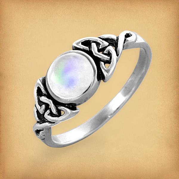 Silver Moonstone Celtic Ring - RSS-306 picture