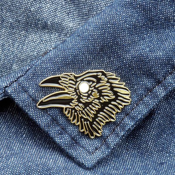 Raven Head Enamel Pin - PIN-024 picture