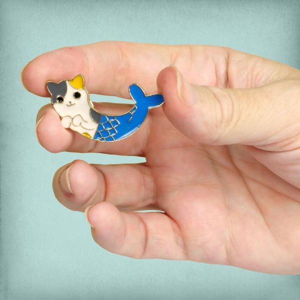 Mermaid Cat Enamel Pin - PIN-104 picture