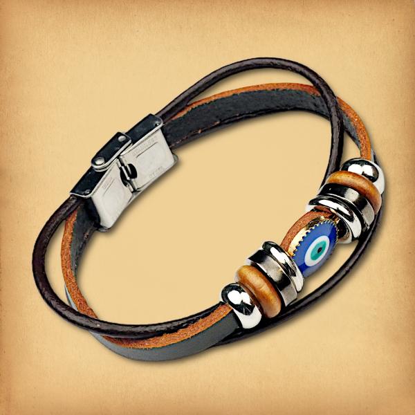 Evil Eye Leather Bracelet - BRC-105