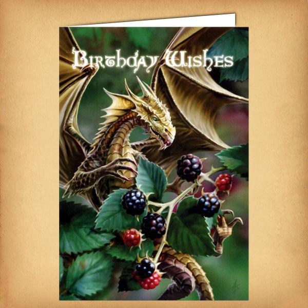 Blackberry Dragon Birthday Card - CRD-AN19