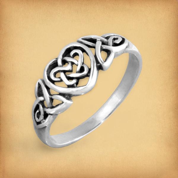 Silver Celtic Heart Ring - RSS-2554 picture