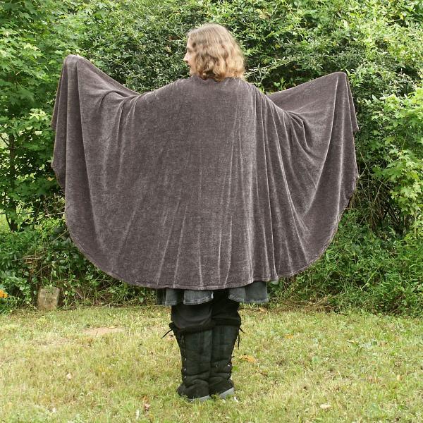 Pewter Grey Velvet Half Circle Cloak - CLK-059 picture