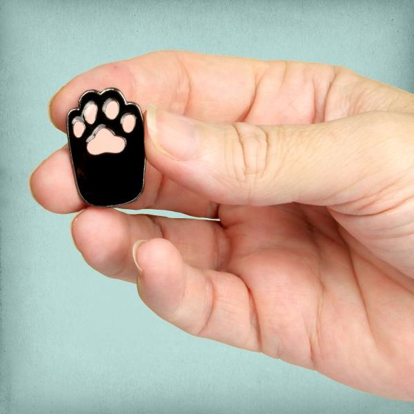 Black Cat's Paw Enamel Pin - PIN-124 picture