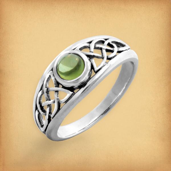 Silver Celtic Peridot Ring - RSS-268 picture