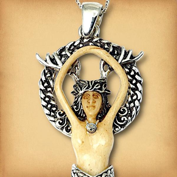 Large Silver Forest Goddess Pendant - PSS-G100L