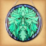 Green Man Glass Suncatcher - GLS-S03