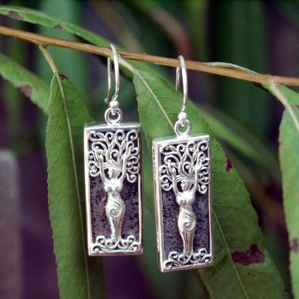 Silver Dryad Aromatherapy Earrings - ESS-G200 picture