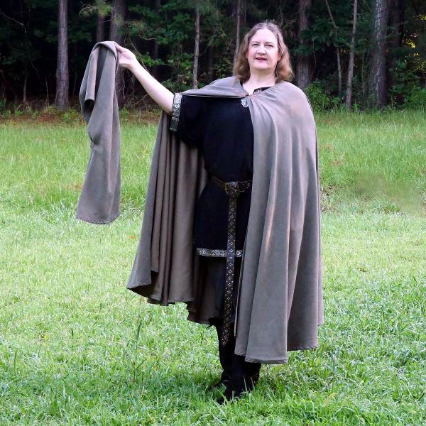 Grey Full Circle Cloak with Separate Hood - CLK-129