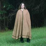 Golden Brown Full Circle Cloak with Hood and Trim - CLK-127
