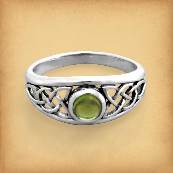 Silver Celtic Peridot Ring - RSS-268 picture
