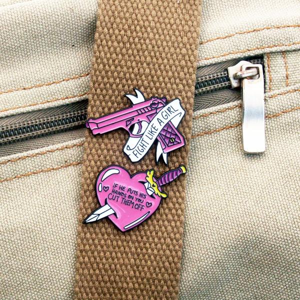 Pink Pistol Enamel Pin - PIN-136 picture